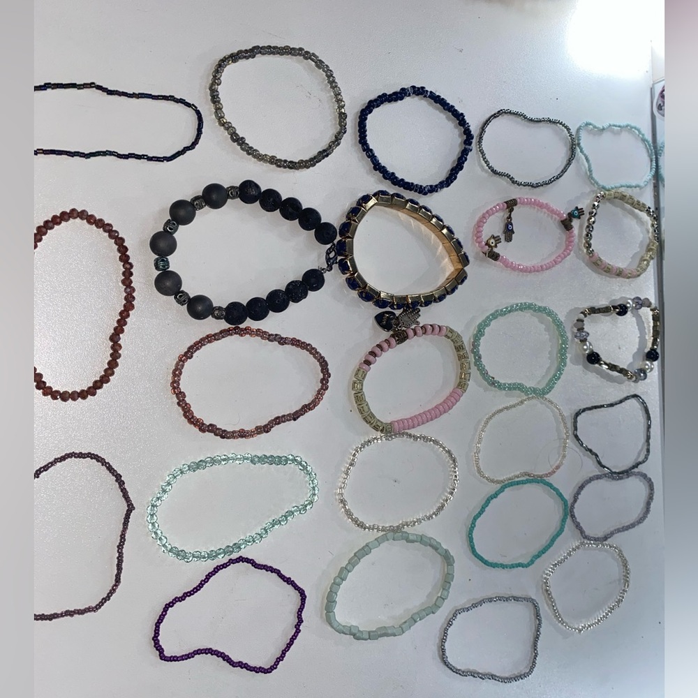 Colorful Beaded Bracelet lot 25 bracelets